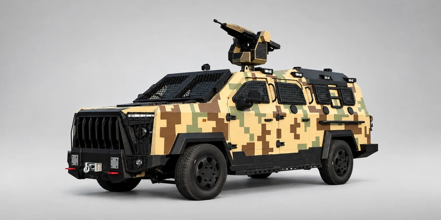 Liger Light Tactical Vehicle armored security vehicle manufactured by Margalla Heavy Industries Limited side profile